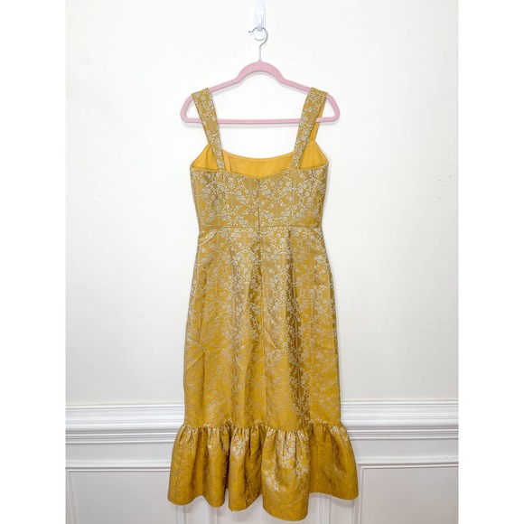 Sachin + Babi Gold Metallic Midi Dress - Picture 5 of 7